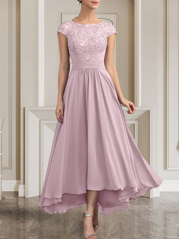 A-line Scoop Floor-Length Lace Chiffon Mother of the Bride Dress With Sequins