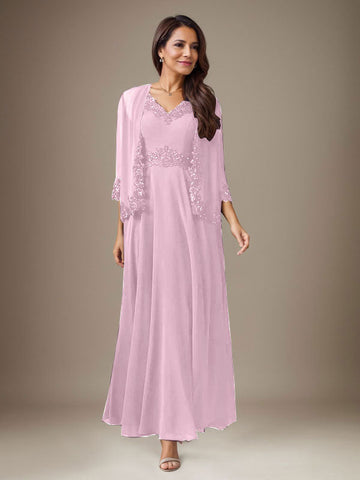 Plum A-Line Sequins Chiffon Dress