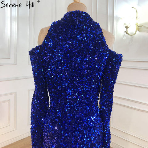 Long Royal Blue Prom Dress Sparkly Glitter Sequin Sexy Top African Girl Mermaid Prom Dresses 2025 New Arrival LA70453