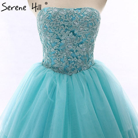 Vestido de novia con cola larga, sin tirantes, con flores de pedrería, tul, sexy, con hombros descubiertos. Imagen real 2025 HM66253