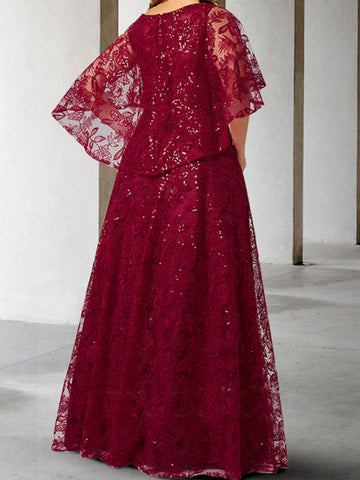 Vestidos de corte princesa/línea A para la madre de la novia con apliques y lentejuelas 