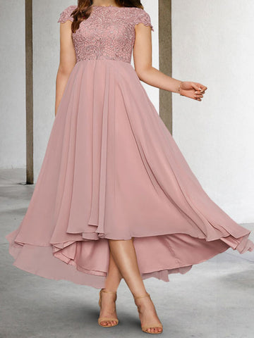 A-Line/Princess Short Sleeves Mother of the Bride Dresses with Applique