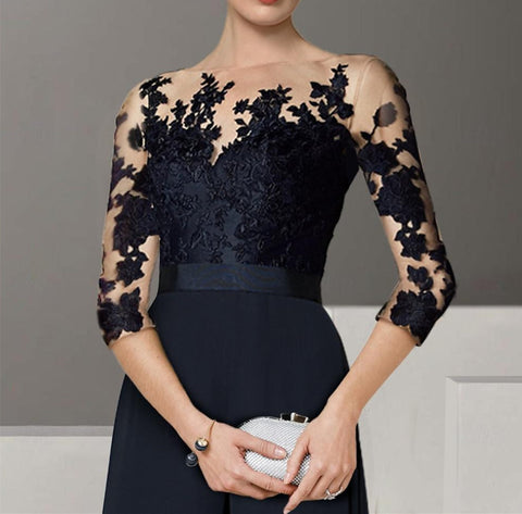 Vestidos de corte princesa/línea A para la madre de la novia con apliques 