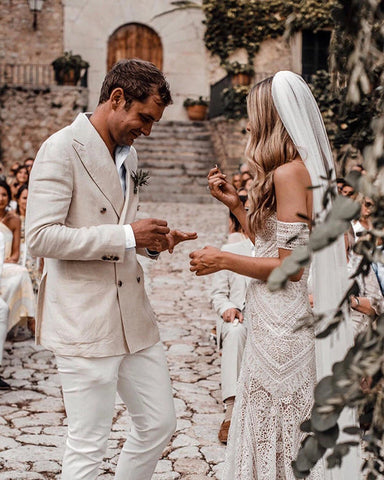 Sweetheart Neck Lace Beach Ivory Rustic Boho Wedding Dresses MW267