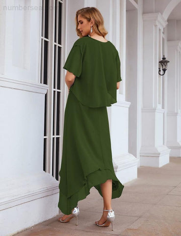 Robe de mariée grande taille en mousseline Sunnderly avec veste, idéale pour les cérémonies de mariage (SY28073) 