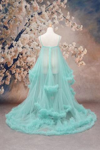 Mesh Light Green Maternity Dresses