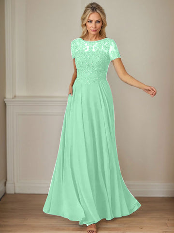 Vestido de gasa azul marino oscuro de corte en A con escote barco y lentejuelas 