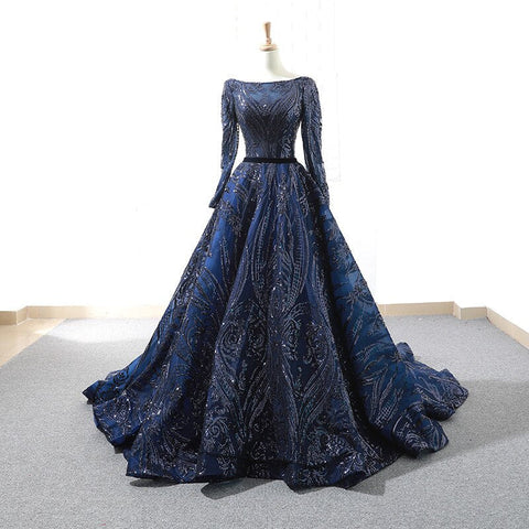 Muslim Wine Red A-Line Luxury Wedding dress 2025 Vintage Long Sleeve Sequined  Evening Gowns  Plus Size  LA60799