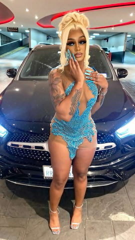 Vestido sexy azul sin mangas para fiesta de bienvenida, atuendo para el 22 cumpleaños para chicas negras Y2239