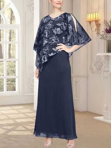 Long Glitter Mesh Dress with Novelty Asymmetric Overlay Bodice