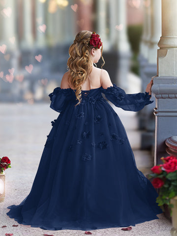 3D Flower Princess Ball Gown Flower Girl Dresses