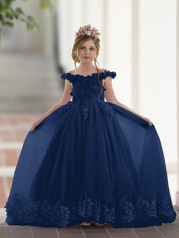 Ball-Gown/Princess Lace Sweep Train Pink Birthday Dress