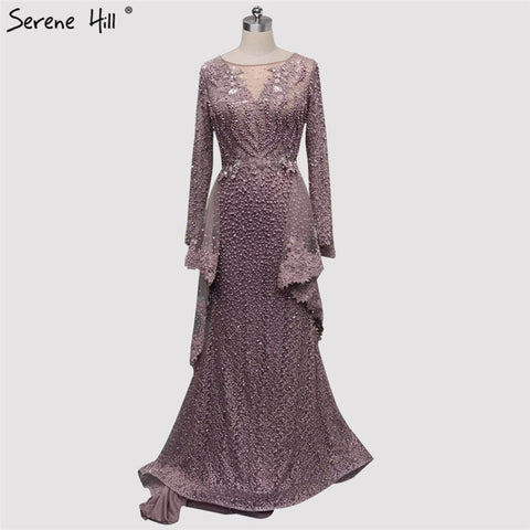 Robe de soirée sirène sexy sans manches, épaules dénudées, perles, tendance, 2025, LA6527 