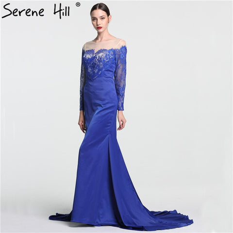 En solde, aucun retour ni remboursement. Robe de soirée sirène sexy à manches longues et dentelle florale, simple et tendance, 2025 LA6146