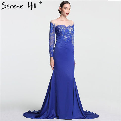 En solde, aucun retour ni remboursement. Robe de soirée sirène sexy à manches longues et dentelle florale, simple et tendance, 2025 LA6146