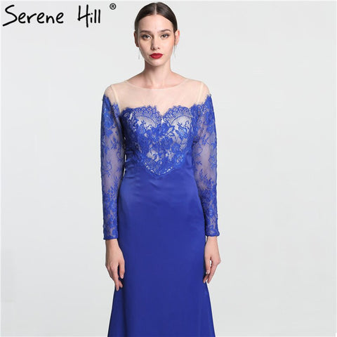 En solde, aucun retour ni remboursement. Robe de soirée sirène sexy à manches longues et dentelle florale, simple et tendance, 2025 LA6146