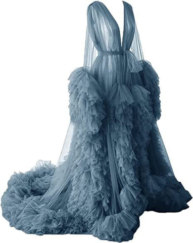 Thin mesh maternity wear long skirt photo studio clothing, sexy morning robe