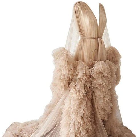 Thin mesh maternity wear long skirt photo studio clothing, sexy morning robe