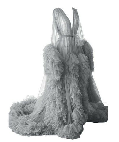 Thin mesh maternity wear long skirt photo studio clothing, sexy morning robe