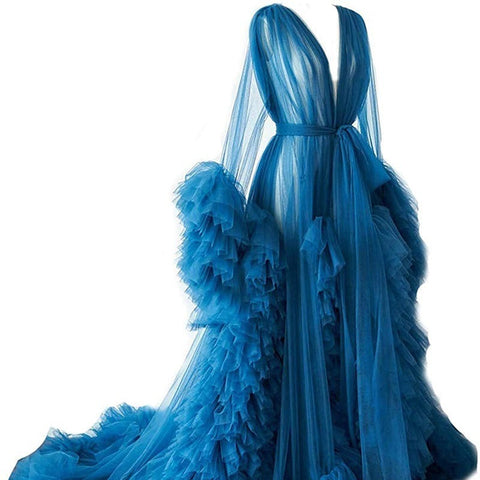 Thin mesh maternity wear long skirt photo studio clothing, sexy morning robe