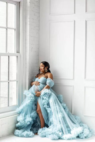 Hot-selling maternity photo clothing, one-shoulder morning robe