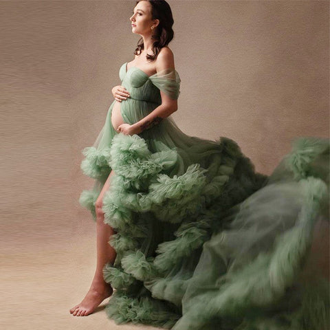 Hot-selling maternity photo clothing, one-shoulder morning robe