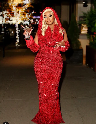 Robe de bal fourreau rouge à sequins, robe de soirée rouge charmante Y4701