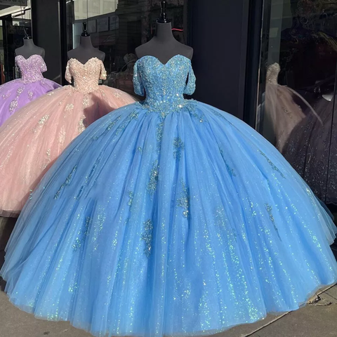Robe de bal rose clair à épaules dénudées pour quinceañera, robe de 16 ans, modèle Y2731