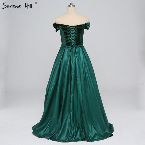 Sale Off Shoulder Sexy Contrast Color Prom Dresses Boat Neck Simple Formal Evening Party Dress 2025 LA6391