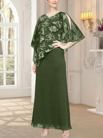 Long Glitter Mesh Dress with Novelty Asymmetric Overlay Bodice