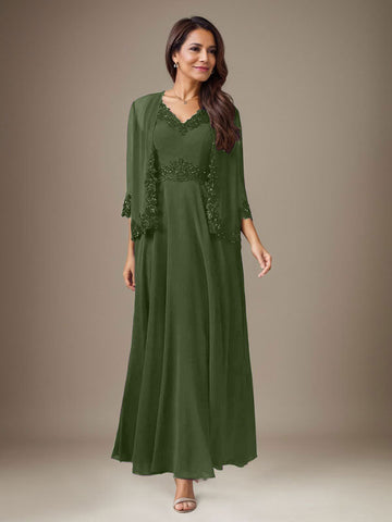 Plum A-Line Sequins Chiffon Dress