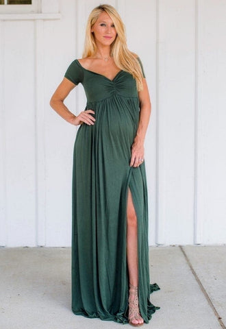 Off the Shoulder Maternity Gown