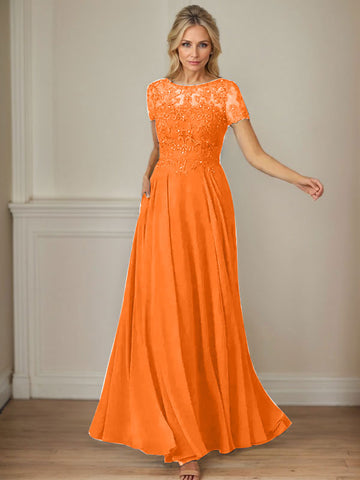 Vestido de gasa azul marino oscuro de corte en A con escote barco y lentejuelas 