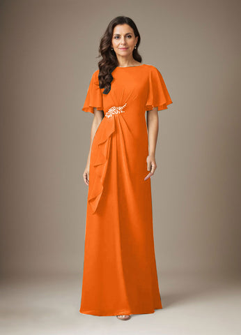 Dark Navy Sheath Beaded Chiffon Dress