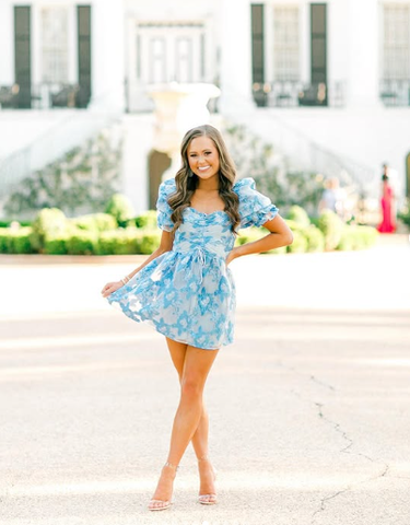 Robe courte trapèze à imprimé floral style rétro, tenue d'été Y2957