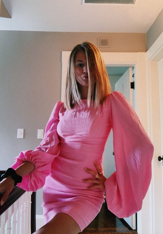 Precioso vestido rosa fucsia para baile de bienvenida. Vestido rosa fucsia para fiesta Y2307