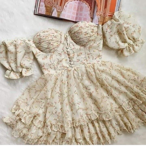 Robe de bal d'été vintage à fleurs Y2886