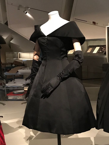 Robe de soirée noire rétro trapèze Y2438