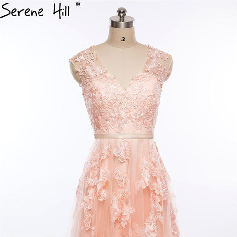 Party Formal Evening Dress Sleeveless Appliques Tulle V-Neck Evening Dress Long 2025 HA2086