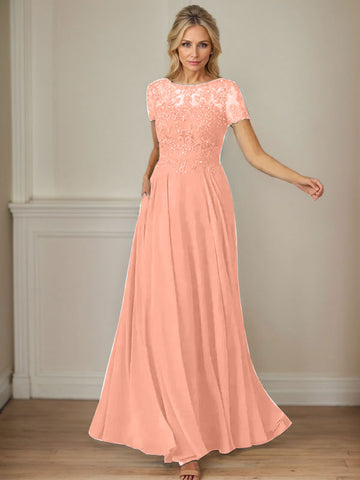 Vestido de gasa azul marino oscuro de corte en A con escote barco y lentejuelas 