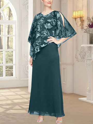 Long Glitter Mesh Dress with Novelty Asymmetric Overlay Bodice