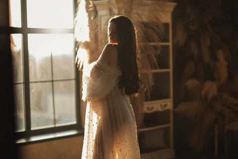 Pearl Maternity Dress For Photoshoot Pearl Tulle Dress