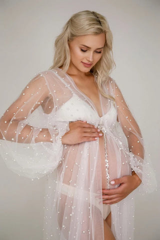 Pearl Maternity Dress Tulle Maternity Photoshoot Dress