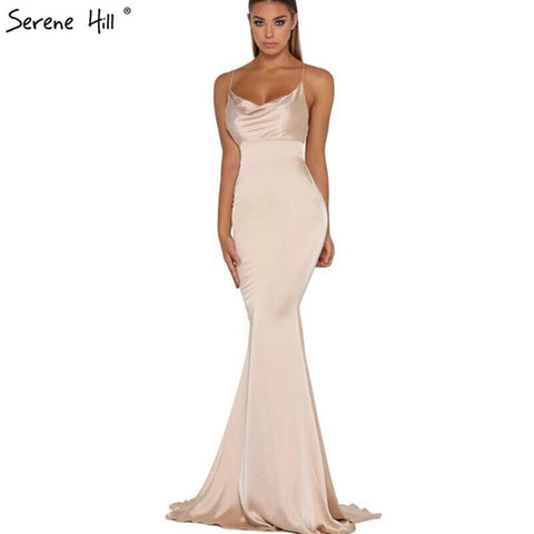 On Sale No Return No Refund Pink And Blue Sleeveless Mermaid Bridesmaid Dresses 2025 Criss-Cross Backless Sexy Simple Bride Gowns LA70393