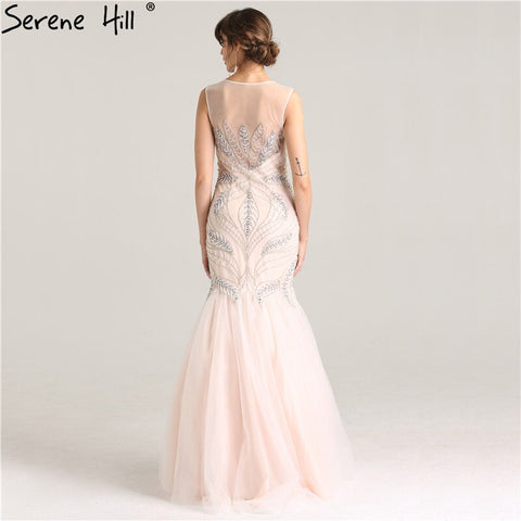 En oferta. Sin devoluciones ni reembolsos. Vestidos de noche largos, sexys y elegantes, sin mangas, estilo sirena, con perlas y cristales. Colección 2025. Foto real. LA6224 