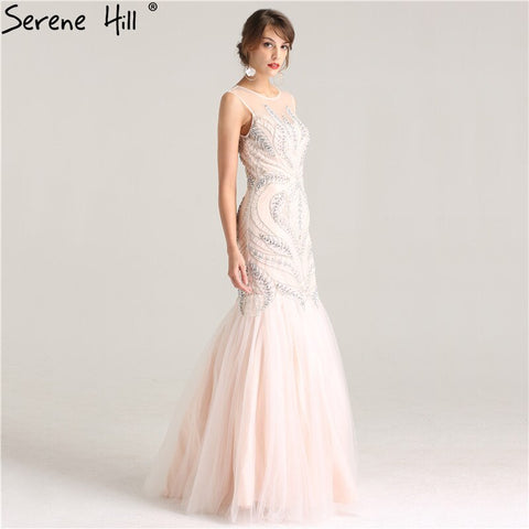 En oferta. Sin devoluciones ni reembolsos. Vestidos de noche largos, sexys y elegantes, sin mangas, estilo sirena, con perlas y cristales. Colección 2025. Foto real. LA6224 