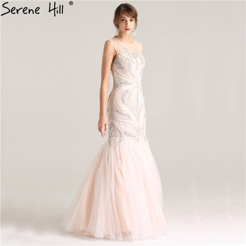 En oferta. Sin devoluciones ni reembolsos. Vestidos de noche largos, sexys y elegantes, sin mangas, estilo sirena, con perlas y cristales. Colección 2025. Foto real. LA6224 