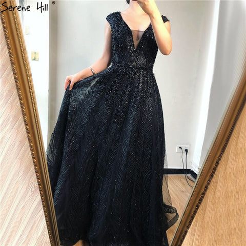 Pink V-Neck Evening Dresses Long 2025 Lace Beading Crystal Sleeveless A-Line Evening Gowns LA70225