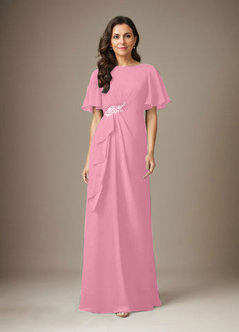 Dark Navy Sheath Beaded Chiffon Dress