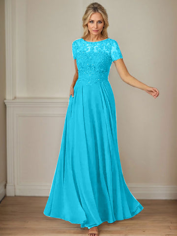 Vestido de gasa azul marino oscuro de corte en A con escote barco y lentejuelas 